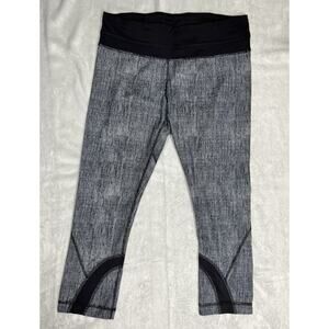 Lululemon Run Inspire Crop II Sz 6 Savasana Burlap Luxtreme Leggings Monochrome